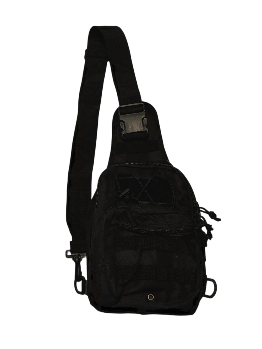 Men's Black Tactical Sling Bag - Compact Crossbody Carry
